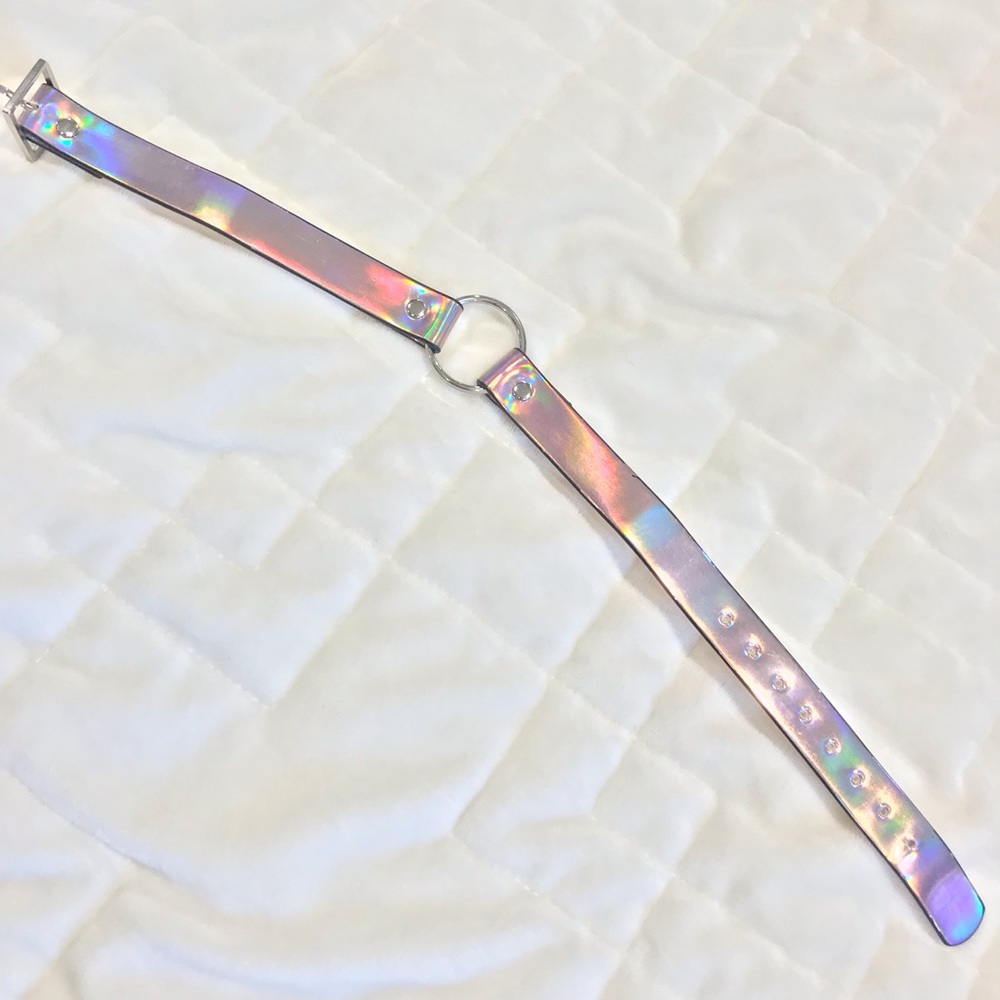 Pink Holographic O-Ring Choker